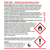 Alkoholová dezinfekce rukou s rozprašovačem - obsah 0,5 l